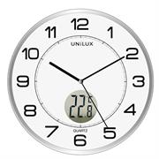 Orologio da parete Unilux Tempus diam.30,5cm quarzo grigio metal