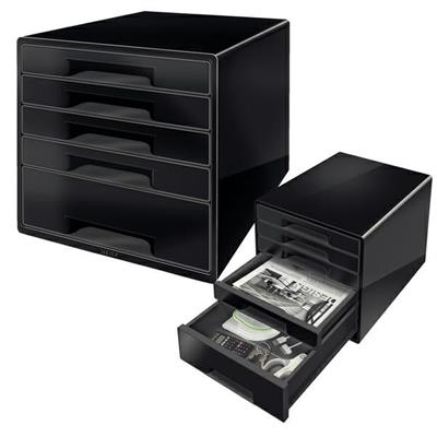 Cassettiera Wow Cube Dual color 5 cassetti nera