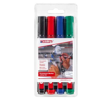 Astuccio 4 marcatore permanente Eddig 300 punta conica colori as