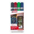 Astuccio 4 marcatore EDDING 4095 punta conica gesso liquido col.