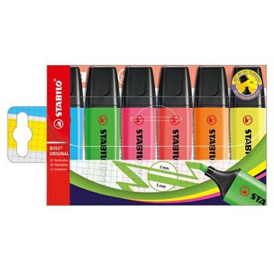 Astuccio 6 stabilo boss evidenziatori fluorescenti