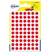 Blister 490 etichetta adesiva tonda PSA rosso 8mm Avery