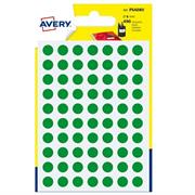 Blister 490 etichetta adesiva tonda PSA verde 8mm Avery