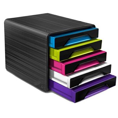 Cassettiera 5 cassetti standard nero/multicolori 7-111 Smoove Ce