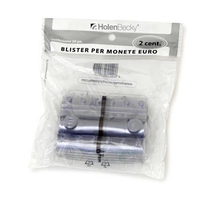 Blister in plastica per monete 2 centesimi 25 monete cf.20