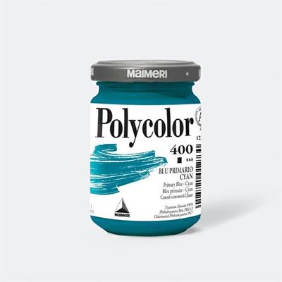 Colore vinilico Polycolor vasetto 140 ml blu primario Cyan Maime
