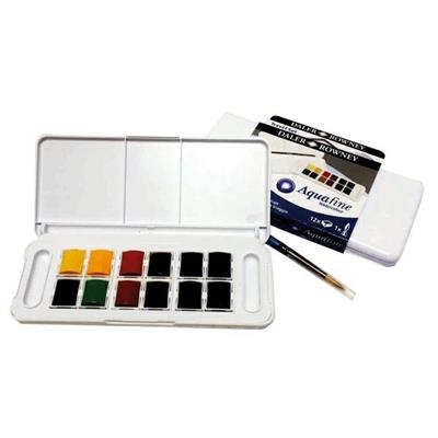 Acquerelli AQUAFINE Scatola in Plastica POCKET 12 godet+pennello
