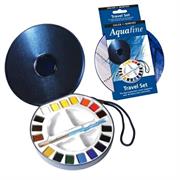 Acquerelli AQUAFINE Scatola met. 18 godet +pennello+2 tavolozze