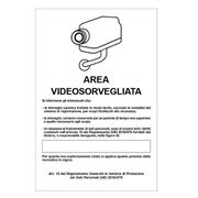 Cartello alluminio 20x30cm 'Area videosorveglianza con registraz