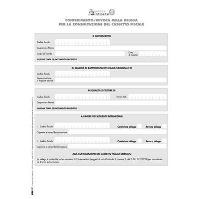 Modulo per conferimento/revoca deleghe cass.fisc. 29,7x21cm E001