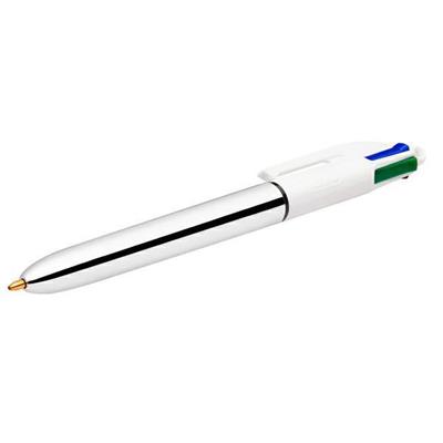 Penna sfera scatto bic 4 colori shine mixed colors