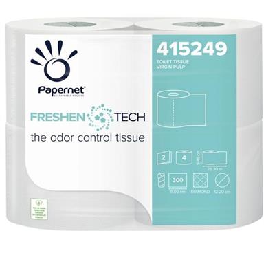 Pacco 4RT Carta igienica 2 veli 33,3mt 300 strappi Freshen Tech