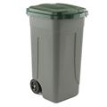 Bidone mobile Cento 100Lt grigio c/coperchio verde per raccolta