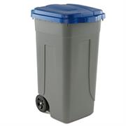 Bidone mobile Cento 100Lt grigio c/coperchio blu per raccolta di