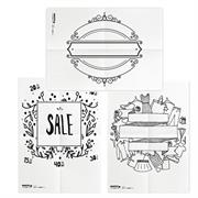 Set 3 stencil su foglio A2 a tema SCONTI Securit