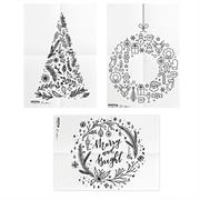 Set 3 stencil su foglio A2 a tema NATALE Securit