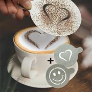 Set 2 stencil per caffE' CUORE + SMILE Securit
