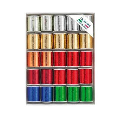25 rocche nastro metal 6870 10mmx10mt colori assortiti Brizzolar