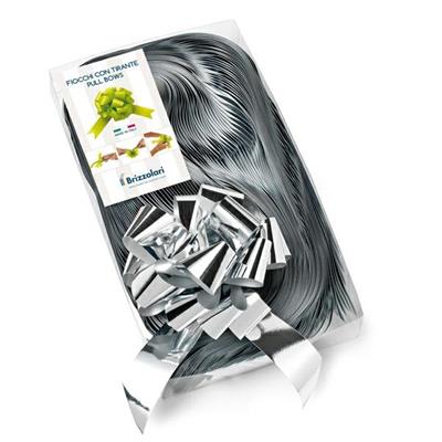 Nastro regalo strip metalizzato argento-rosso