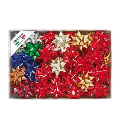 Fiocco regalo adesivo metall. 19mm assortito