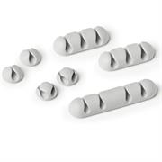 Mix di 7 Clip fermacavi adesivi - grigio - Cavoline Clip Mix Dur