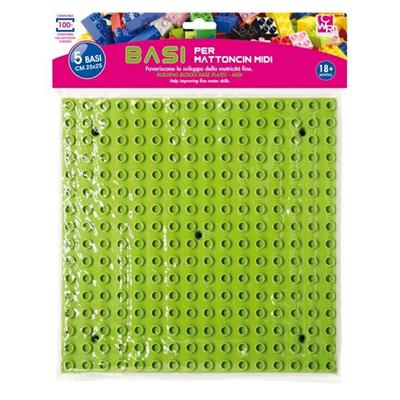 5 basi per costruzioni Midi 25x25cm in colori assortiti CWR