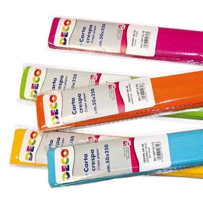 Confezione 10 rotoli carta crespa gr.40 250x50cm colori assortit