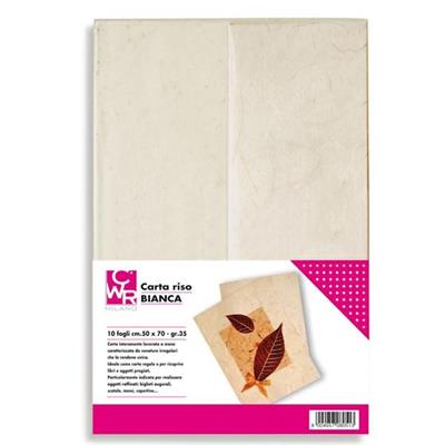 Carta riso gr.25 cm50x70 colore BIANCO 10fg. CWR