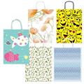 Shopper carta kraft c/manici in carta ritorta 16x21x8cm fantasie