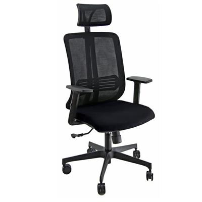 Poltrona ergonomica Vertigo Nero/Nero No FLAME con poggiatesta e