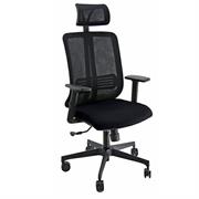 Poltrona ergonomica Vertigo Nero/Nero No FLAME con poggiatesta e