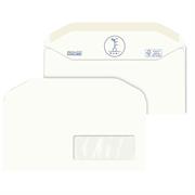 500 Buste bianche in carta riciclata 110X230mm con Finestra 100G