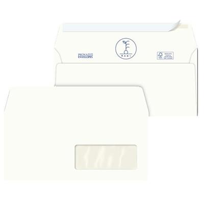500 Buste bianche carta riciclata strip 110X230mm con Finestra 1
