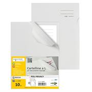 Cartellina PP bianco a L Poly Privacy 21x29,7 Sei conf.10