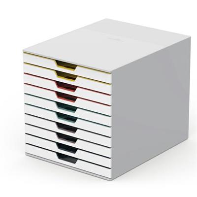 Cassettiera 10 cassetti colorati Varicolor mix10 bianco ghiaccio