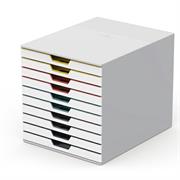 Cassettiera 10 cassetti colorati Varicolor mix10 bianco ghiaccio