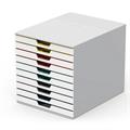 Cassettiera 10 cassetti colorati Varicolor mix10 bianco ghiaccio