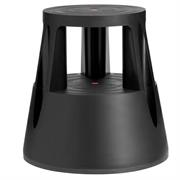 Sgabello Roll a step nero con ruote