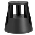 Sgabello Roll a step nero con ruote