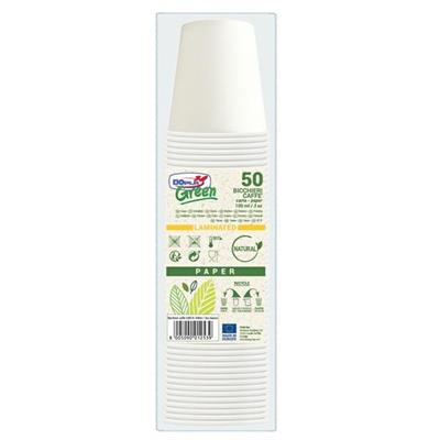 50 Bicchieri in carta bianchi caffè 100ml Dopla Green art.74201