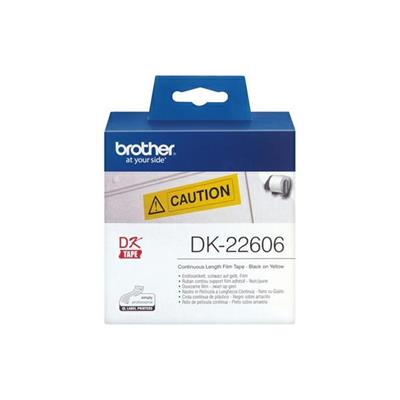 Nastro carta termica brother QL 62mmx15,24mt nero/giallo DK-2260