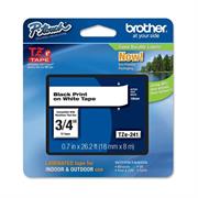 Nastro etich. brother tz-241 18mm nero su bianco