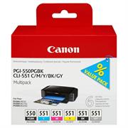 CONF. MULTIPACK CARTUCCIA INCHIOSTRO PGI-550/CLI-551 PGBK/C/M/Y/