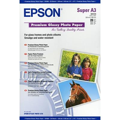 Epson premium glossy paper a3+ conf. 20fg