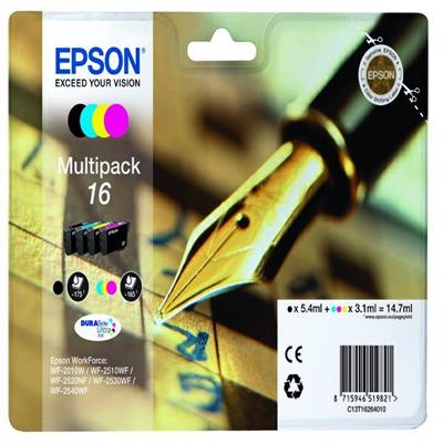 MULTIPACK CONTENENTE N.4 CARTUCCE A PIGMENTI, SERIE 16/PENNA E C