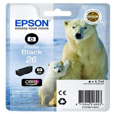 CARTUCCIA NERO-FOTO EPSON CLARIA PREMIUM SERIE 26/ORSO POLARE IN