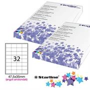 Etichetta laser/ink a4 47,5x35 32xfg 100fg Starline