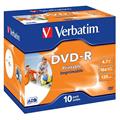 SCATOLA 10 DVD-R J.CASE 16X 4.7GB 120MIN. WIDE PHOTO STAMP INK-J