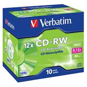 Cd RW 700mb 12x verbatim jewel