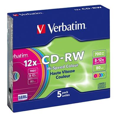 SCATOLA 5 CD-RW DATALIFEPLUS SLIM CASE 8X-10X 700MB SERIGRAFATO